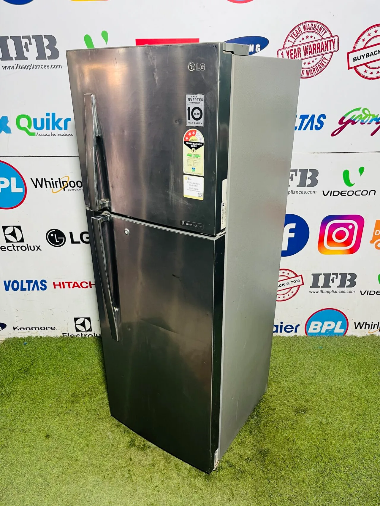 Lg multi air flow smart inverter with inbuilt stabiliser 320 ltr steel finish double door used refrigerator - Image 5