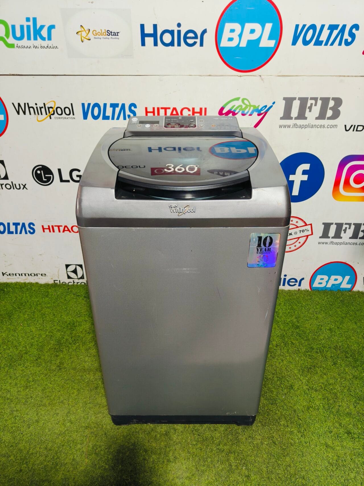 whirlpool 6th sense 360* grey in colour gently used 7.2kg fully automatic top load washing machine - Image 5
