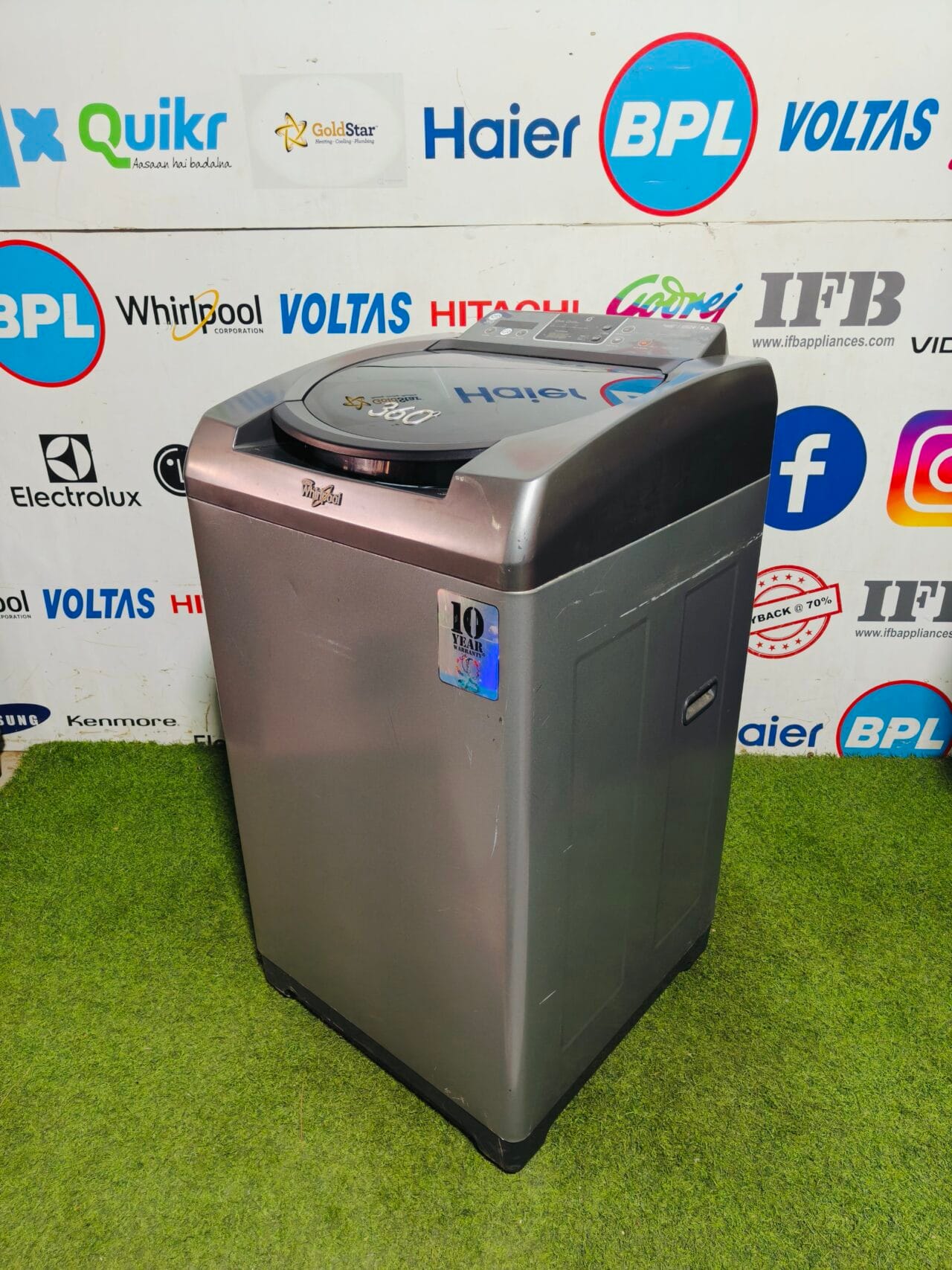 whirlpool 6th sense 360* grey in colour gently used 7.2kg fully automatic top load washing machine - Image 4