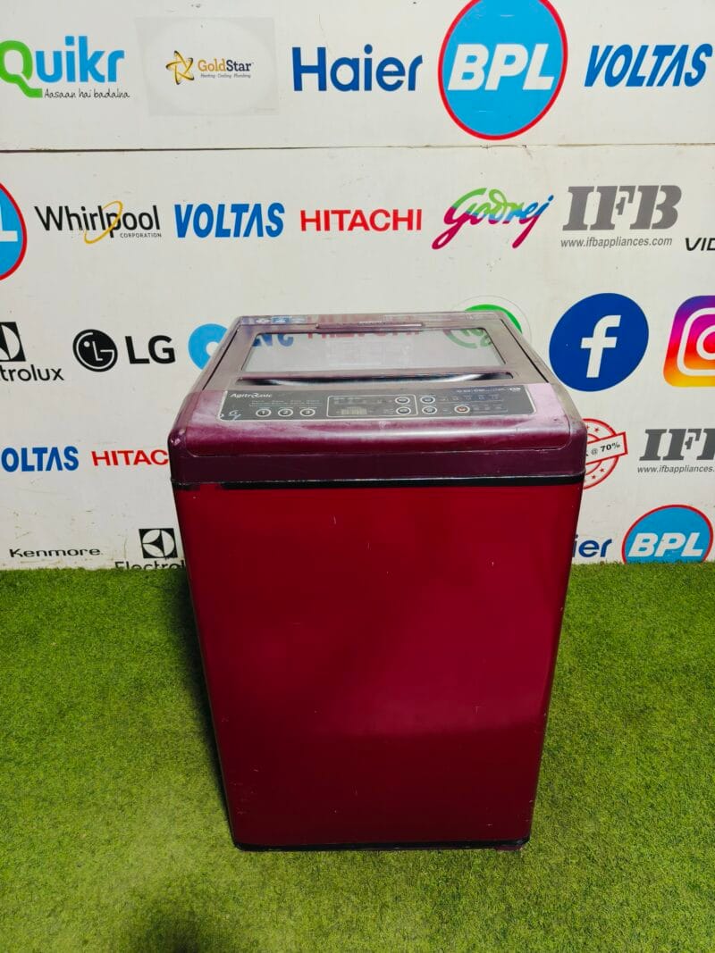 whirlpool agitronic 6.5 kg with auto restart,auto tub clean and water reuse maroon in colour fully automatic top load washing machine