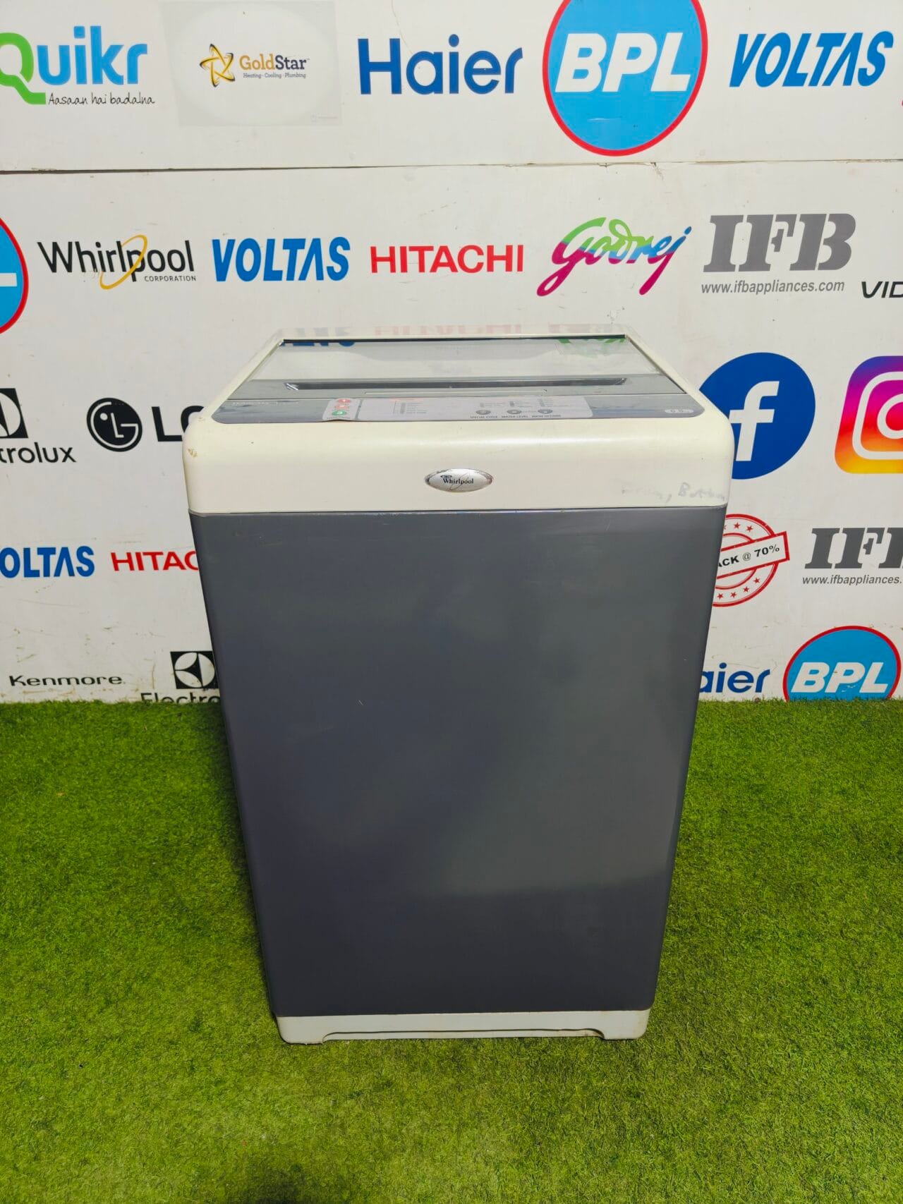 whirlpool white magic 123 with auto restart 6.5kg fully automatic top load washing machine