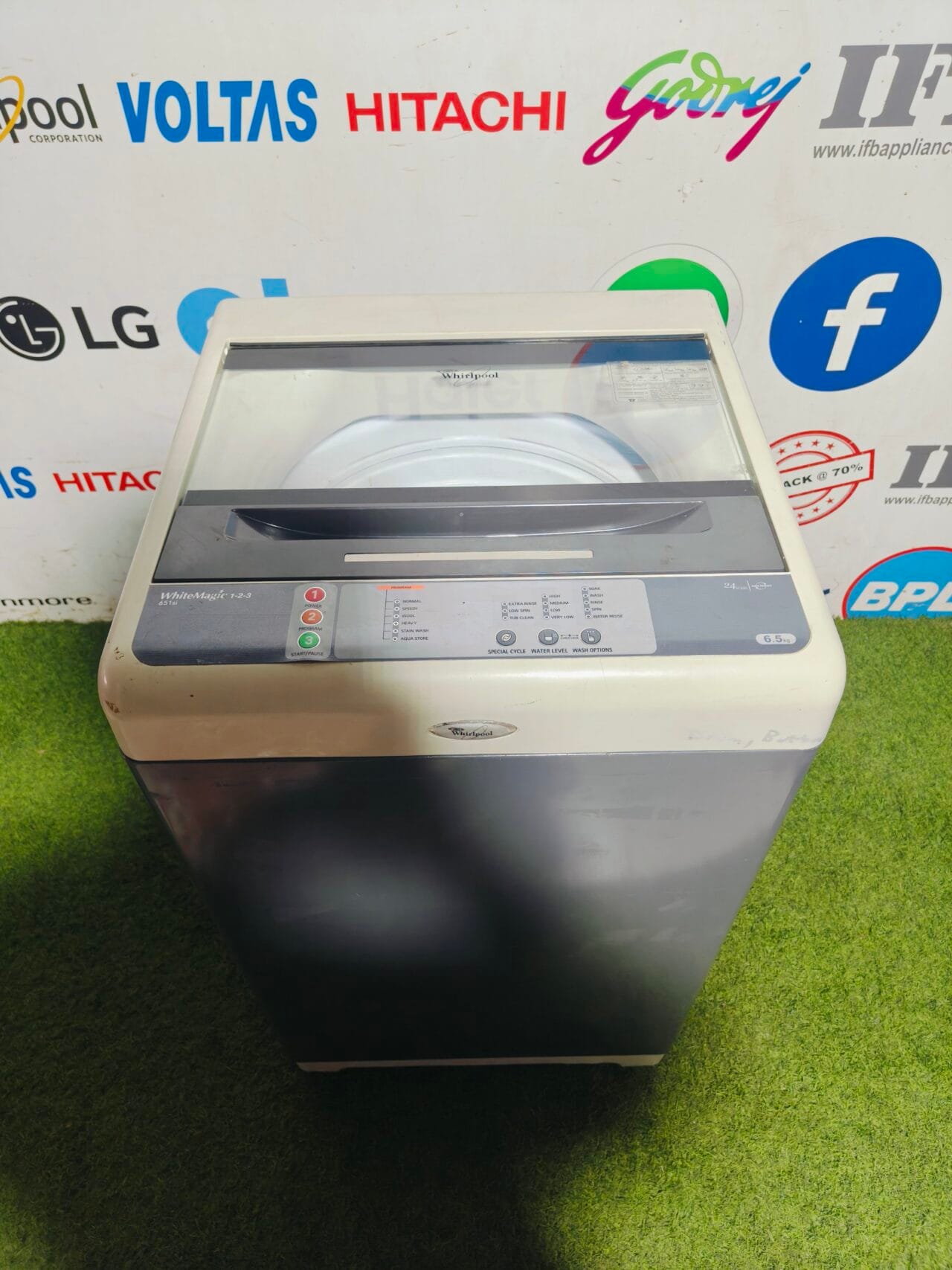 whirlpool white magic 123 with auto restart 6.5kg fully automatic top load washing machine - Image 2