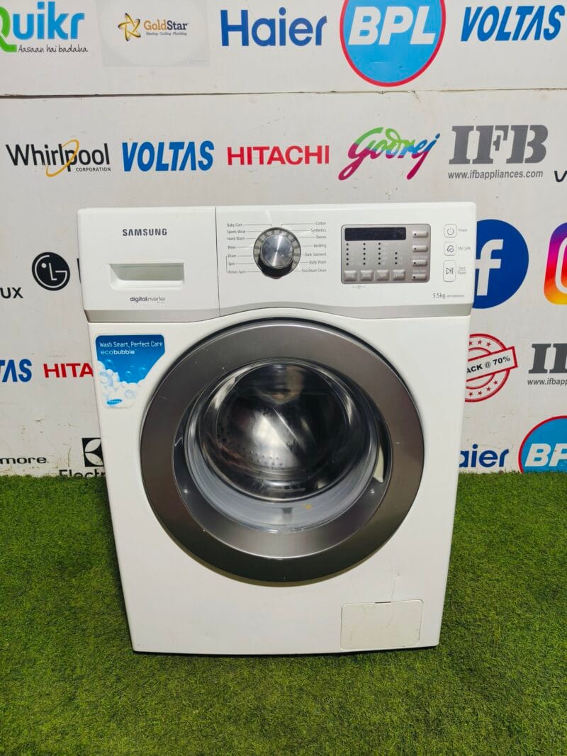 Samsung digital inverter eco bubble white in colour 5.5kg fully automatic gently used front load washing machine