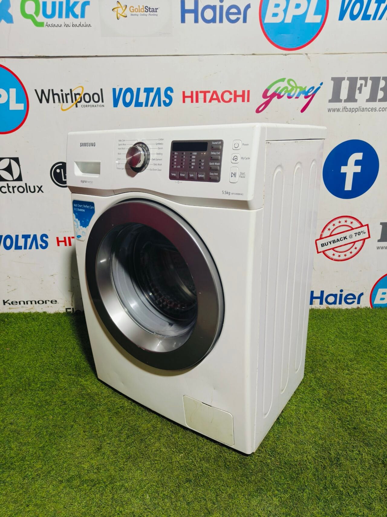 Samsung digital inverter eco bubble white in colour 5.5kg fully automatic gently used front load washing machine - Image 5