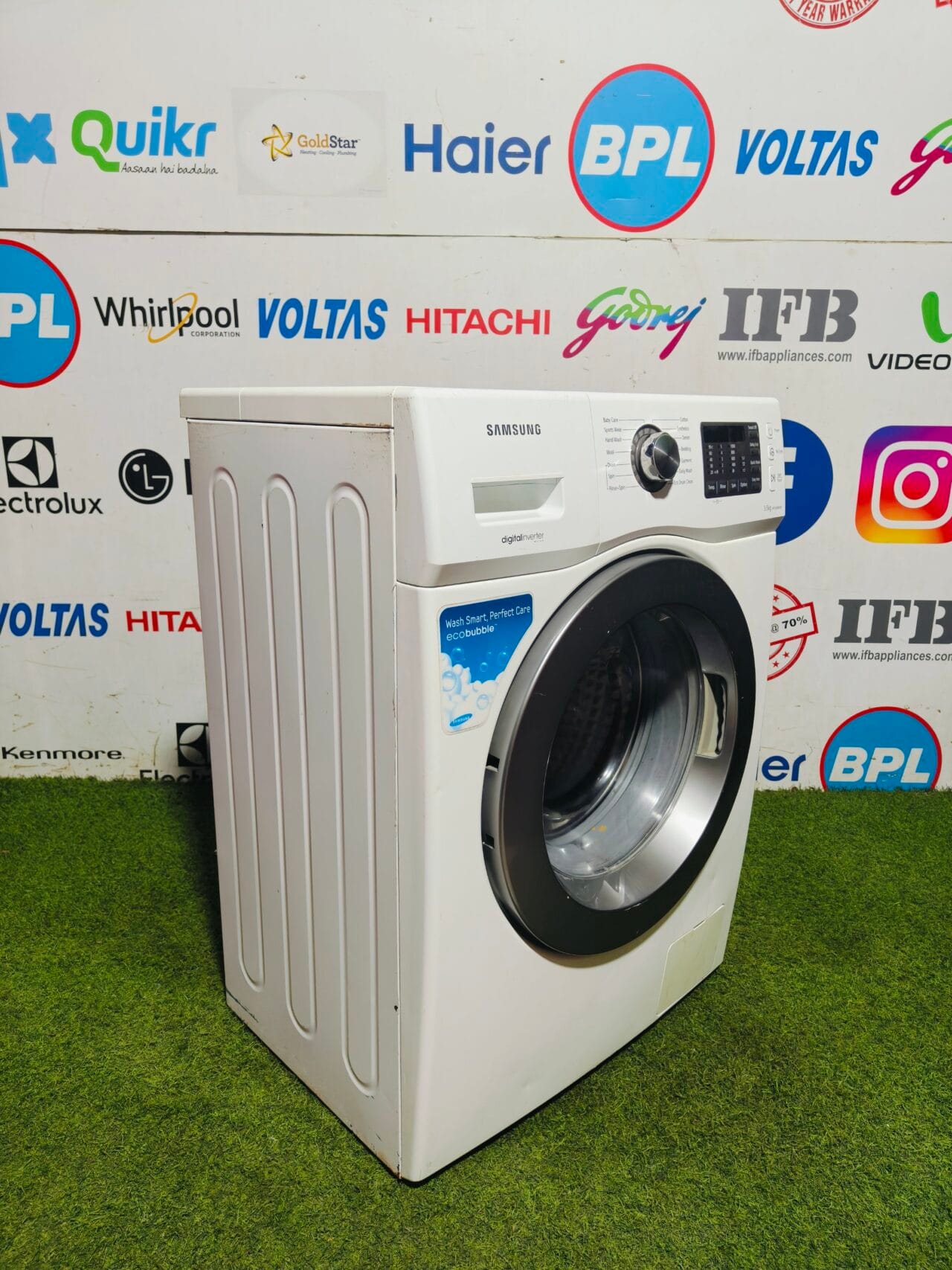 Samsung digital inverter eco bubble white in colour 5.5kg fully automatic gently used front load washing machine - Image 4