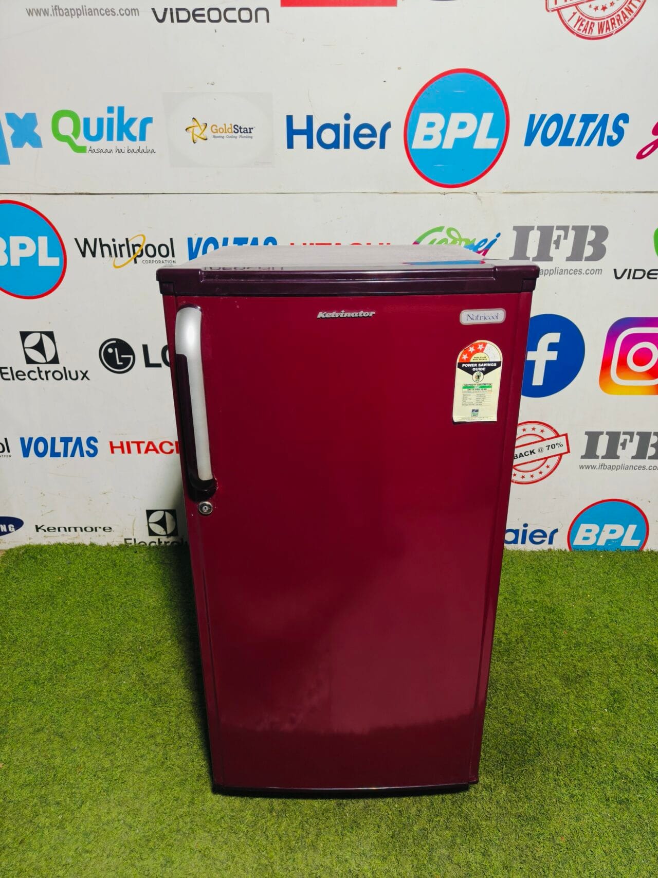 kelvinator nutri cool maroon in colour gently used 180 l single door refrigerator