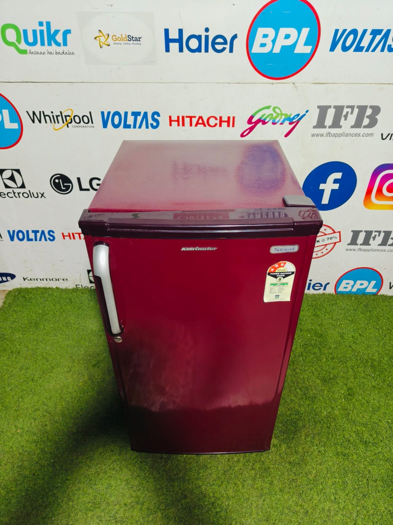 kelvinator nutri cool maroon in colour gently used 180 l single door refrigerator - Image 2