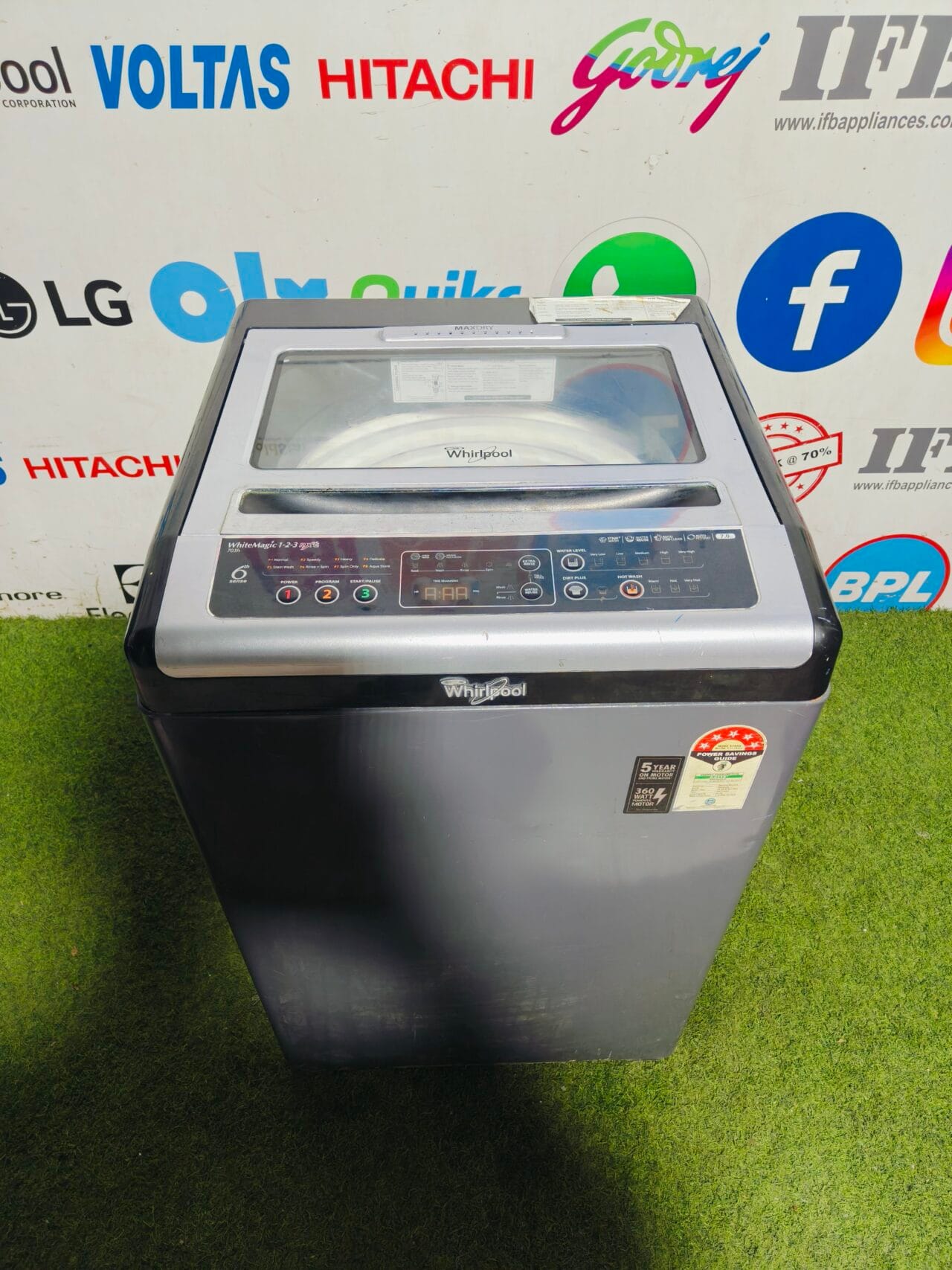whirlpool 6th sense white magic 123 NXT 5 star energy rating with auto restart,max dry,water reuse,auto tub clean 7 kg fully automatic top load washing machine - Image 4