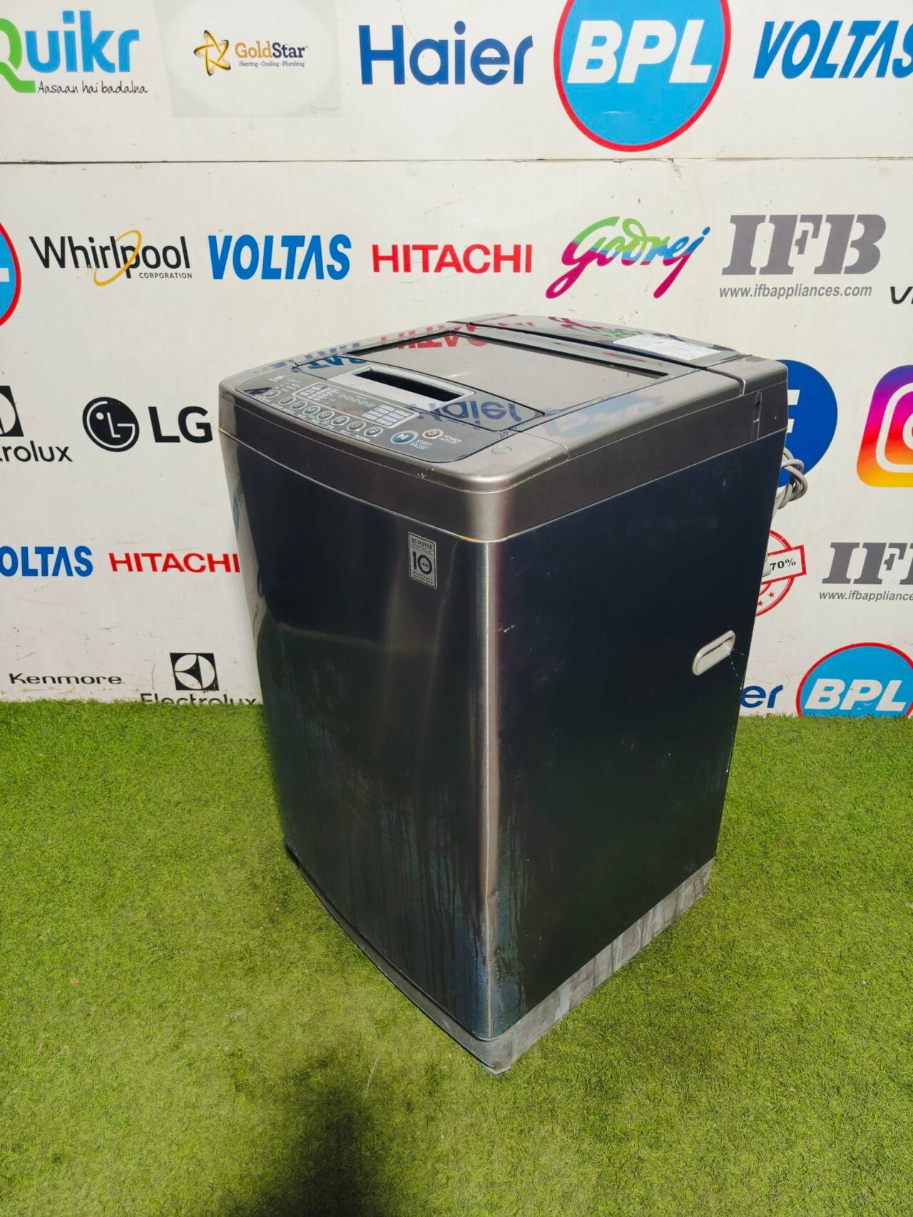 LG 6 motion digital inverter direct drive 7.5 kg steel finish fully automatic gently used top load washing machine - Image 5
