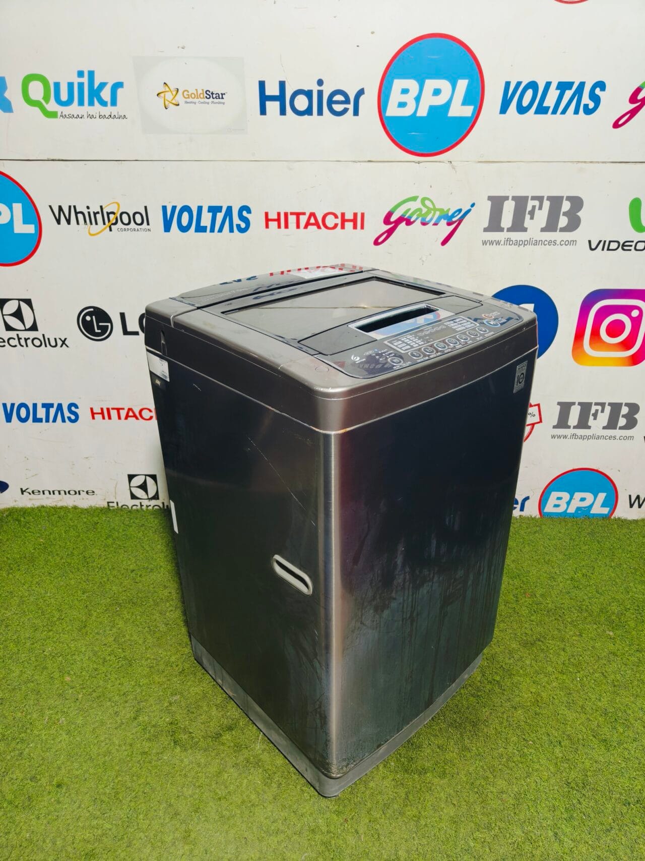 LG 6 motion digital inverter direct drive 7.5 kg steel finish fully automatic gently used top load washing machine - Image 4