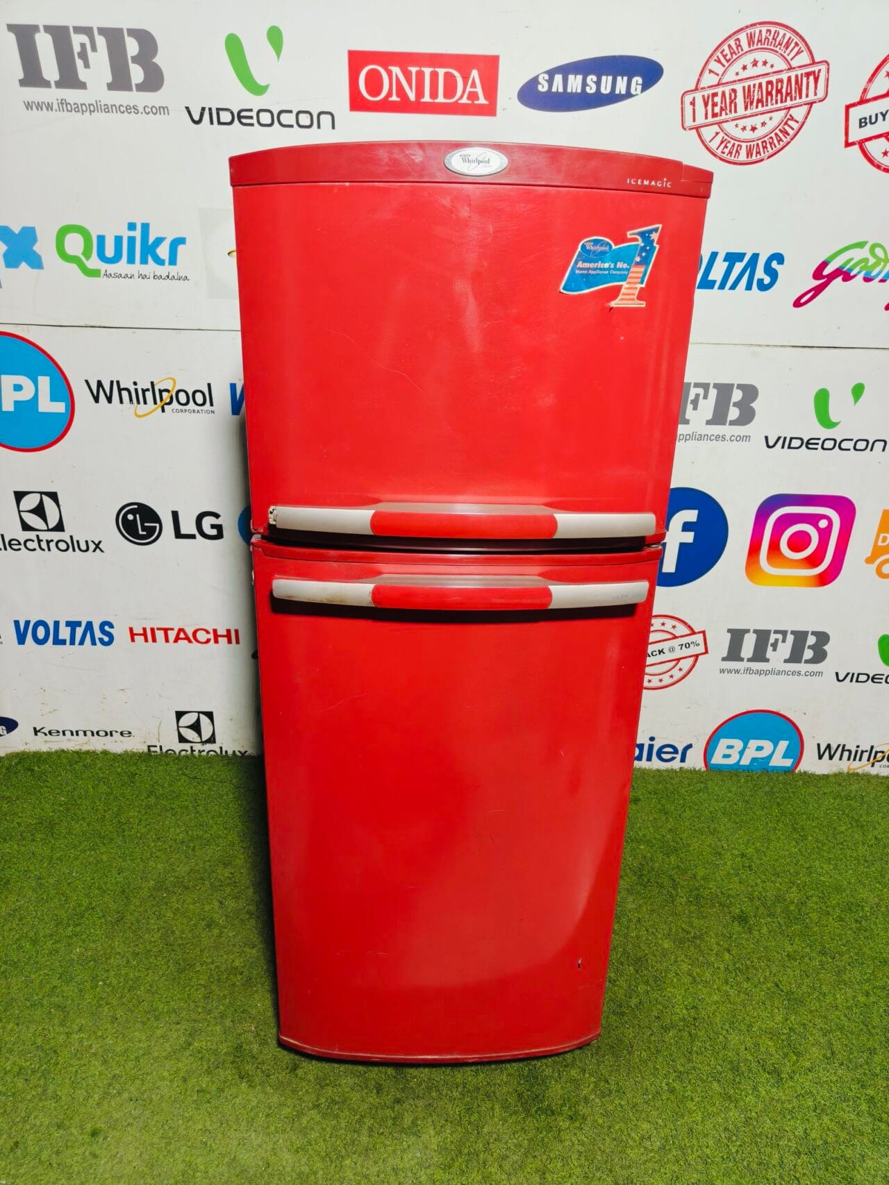 Whirlpool ice magic bright red in colour 240 l double door refrigerator