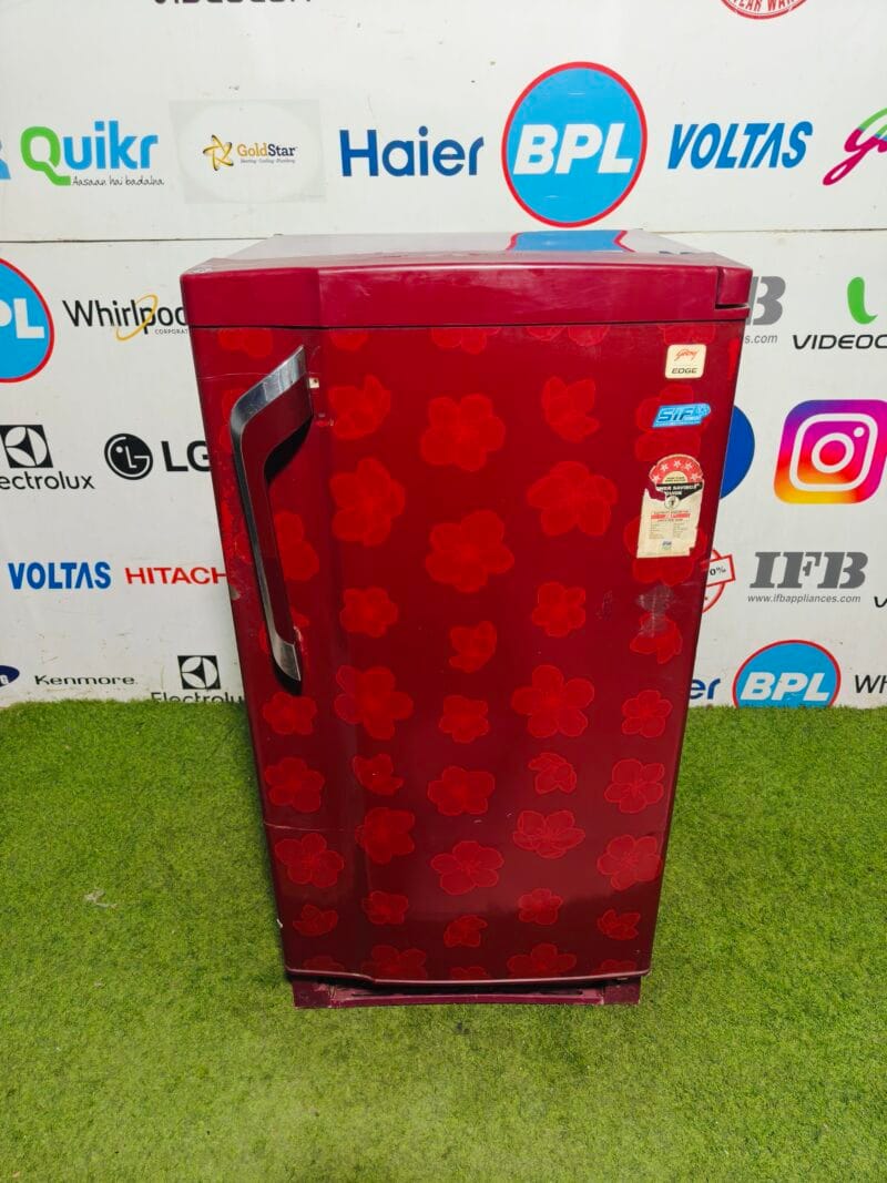 godrej edge 5 star energy rating inbuilt stabilizer red flower model 190 ltr single door refrigerator
