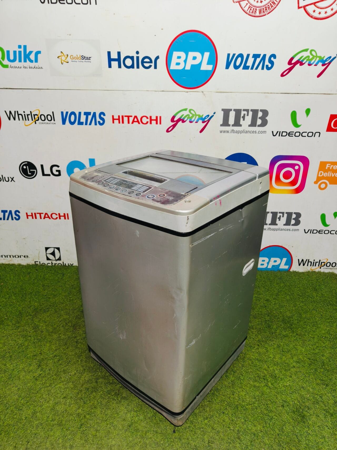 LG fuzzy logic turbo drum 6.2 kg steel finish fully automatic top load washing machine - Image 4