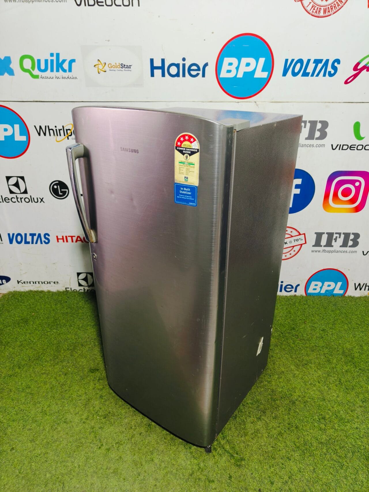 Samsung 4 star energy rating inbuilt stabilizer Steel finish 190 L single door refrigerator - Image 5