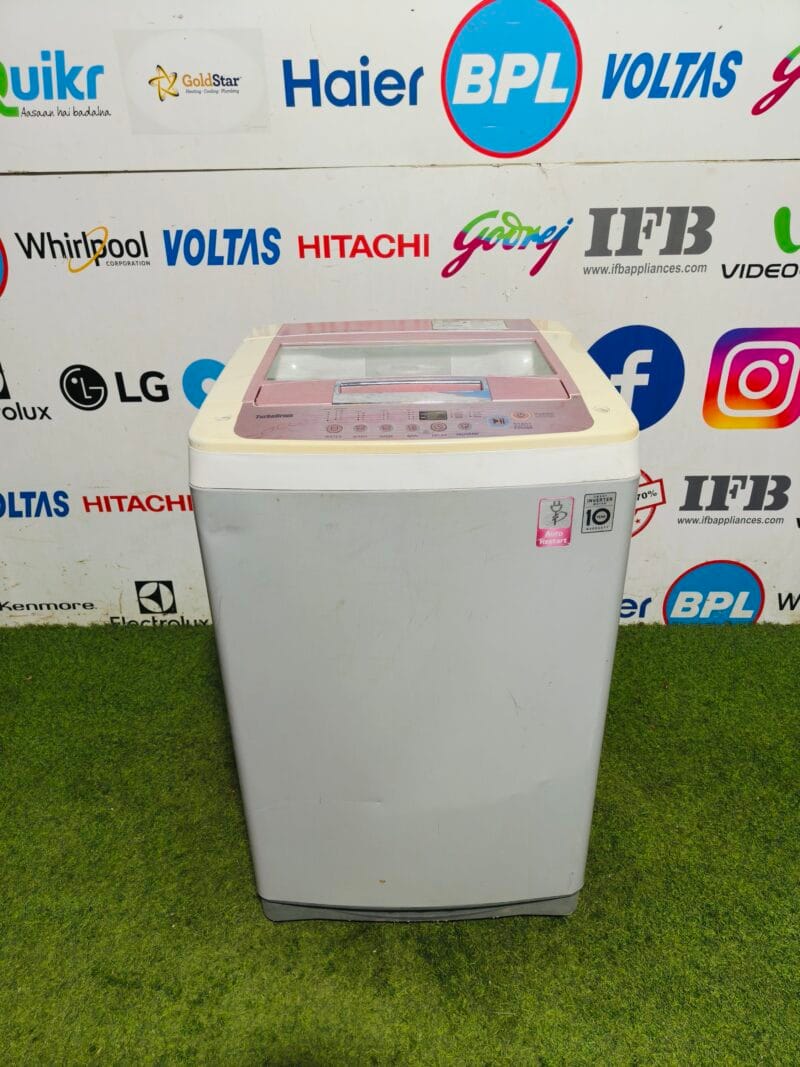 LG fuzzy logic turbo drum double colour 6.2 kg fully automatic top load washing machine