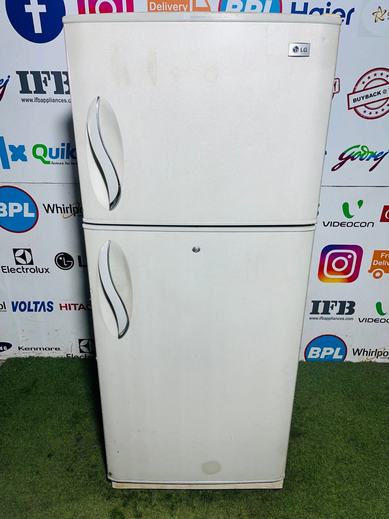 Lg ice beam door cooling white in colour big 550 ltr used double door refrigerator for sale in Banglore