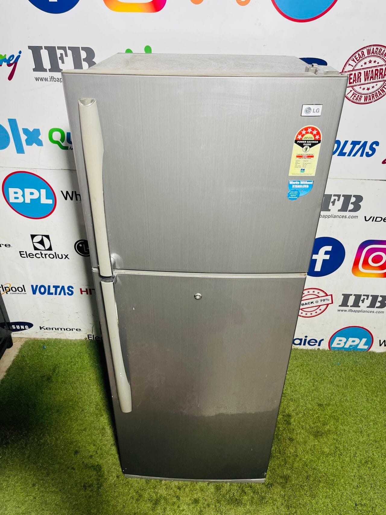 Lg 5 star energy rating inbuilt stabiliser grey in colour big 350 ltr gently used double door refrigerator - Image 2