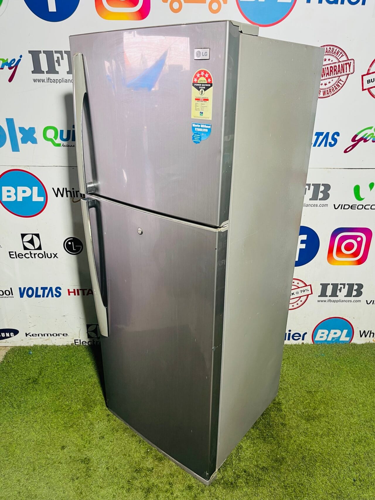 Lg 5 star energy rating inbuilt stabiliser grey in colour big 350 ltr gently used double door refrigerator - Image 5