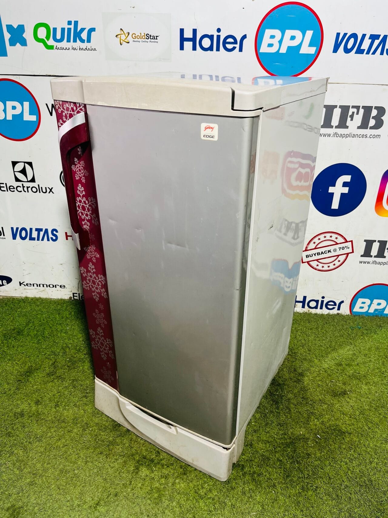 Godrej edge 5 star energy rating inbuilt stabiliser double colour with base stand and onion tray 190 ltr used single door fridge - Image 4