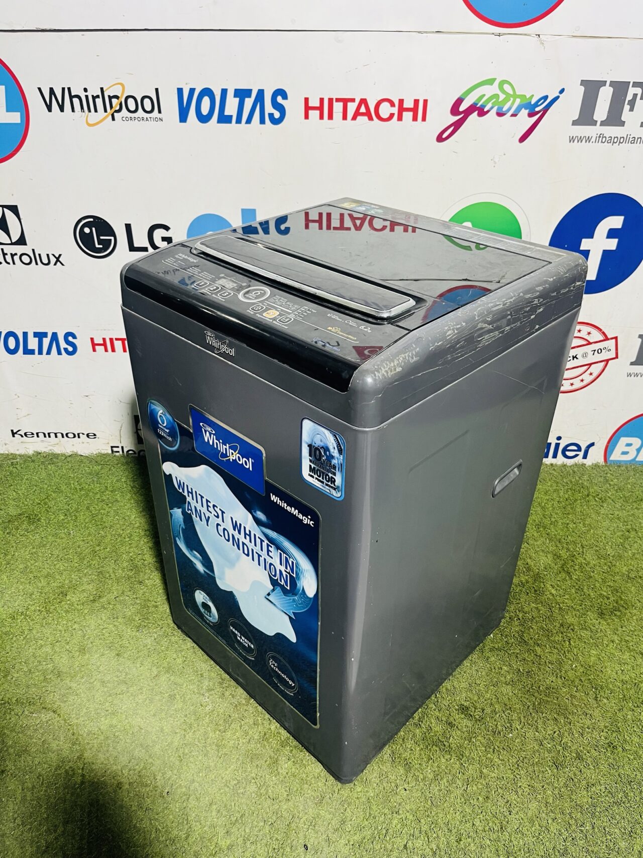 Whirlpool 6th sense white magic royale with auto tub clean and auto restart 6.2 kg fully automatic top load used washing
Machine - Image 4