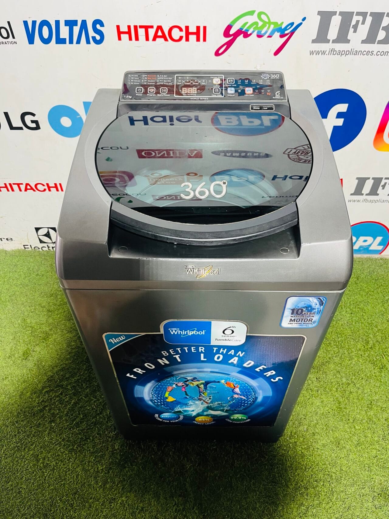 Whirlpool 360 World Series 6th sense  tumble wash 7.2 kg like new in condition fully automatic top load washing machine - Image 2