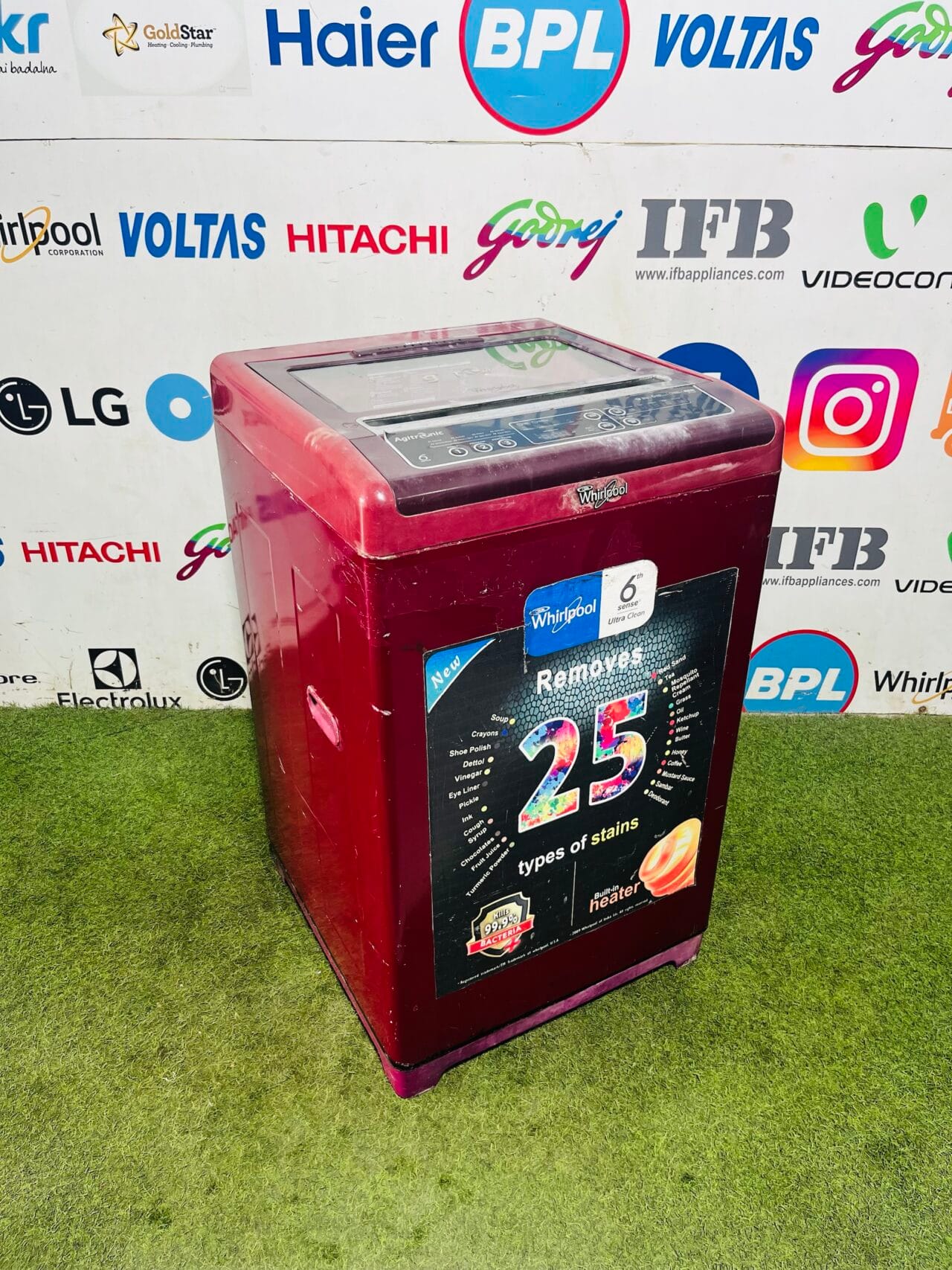 Whirlpool 6th sense agitronic max dry 6.5 kg with auto restart and auto tub clean maroon in colour fully automatic top load washing machine - Image 4