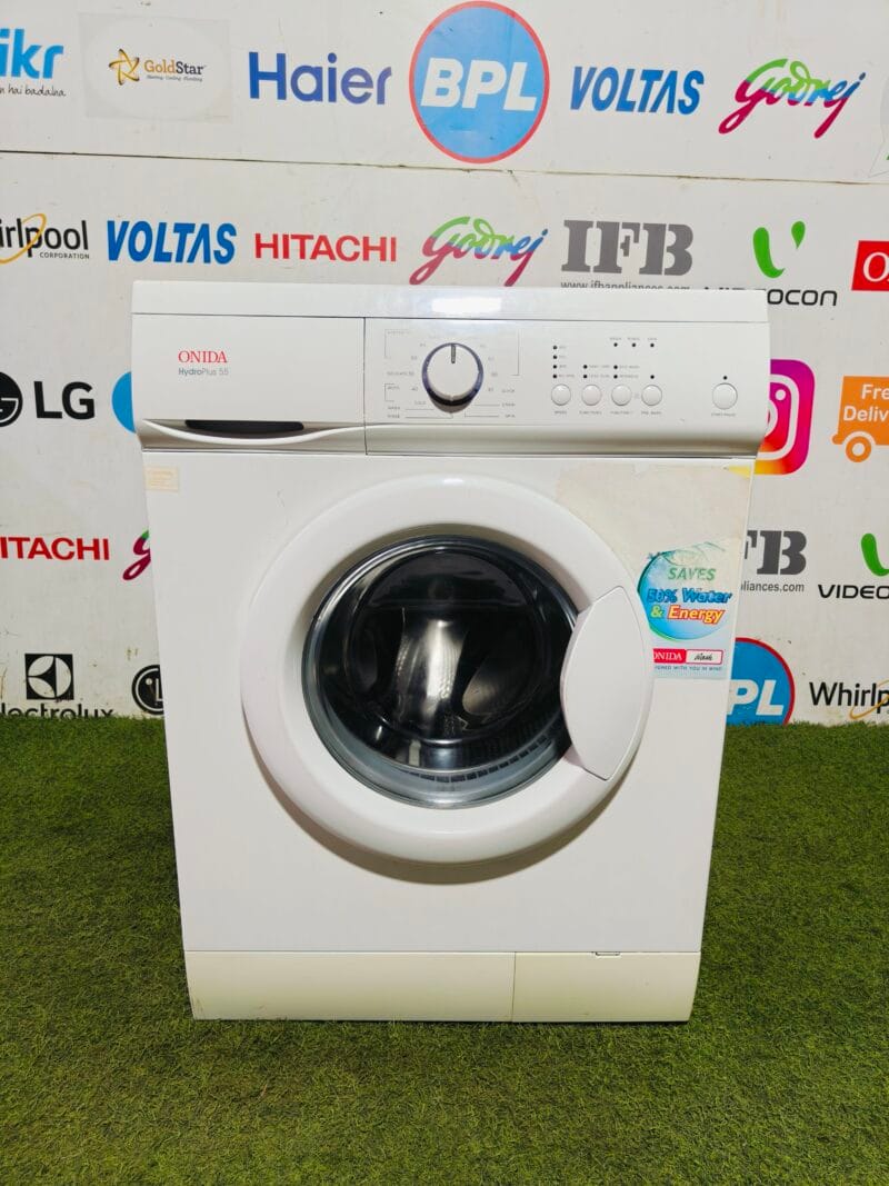 onida hydro plus 55 white in colour fully automatic front load washing machine