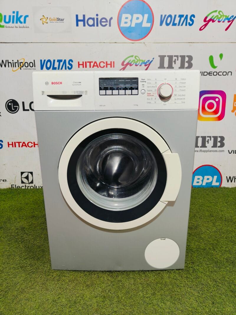 Bosch classic speed pluse 6 kg white and silver in colour fully automatic front load washing machine