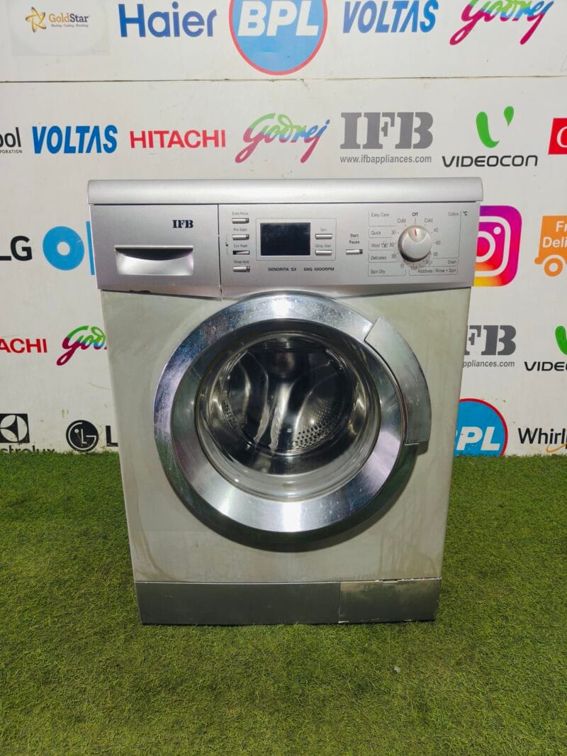 IFB senorita sx 6 kg 1000 RPM with digital time display silver in colour fully automatic front load washing machine