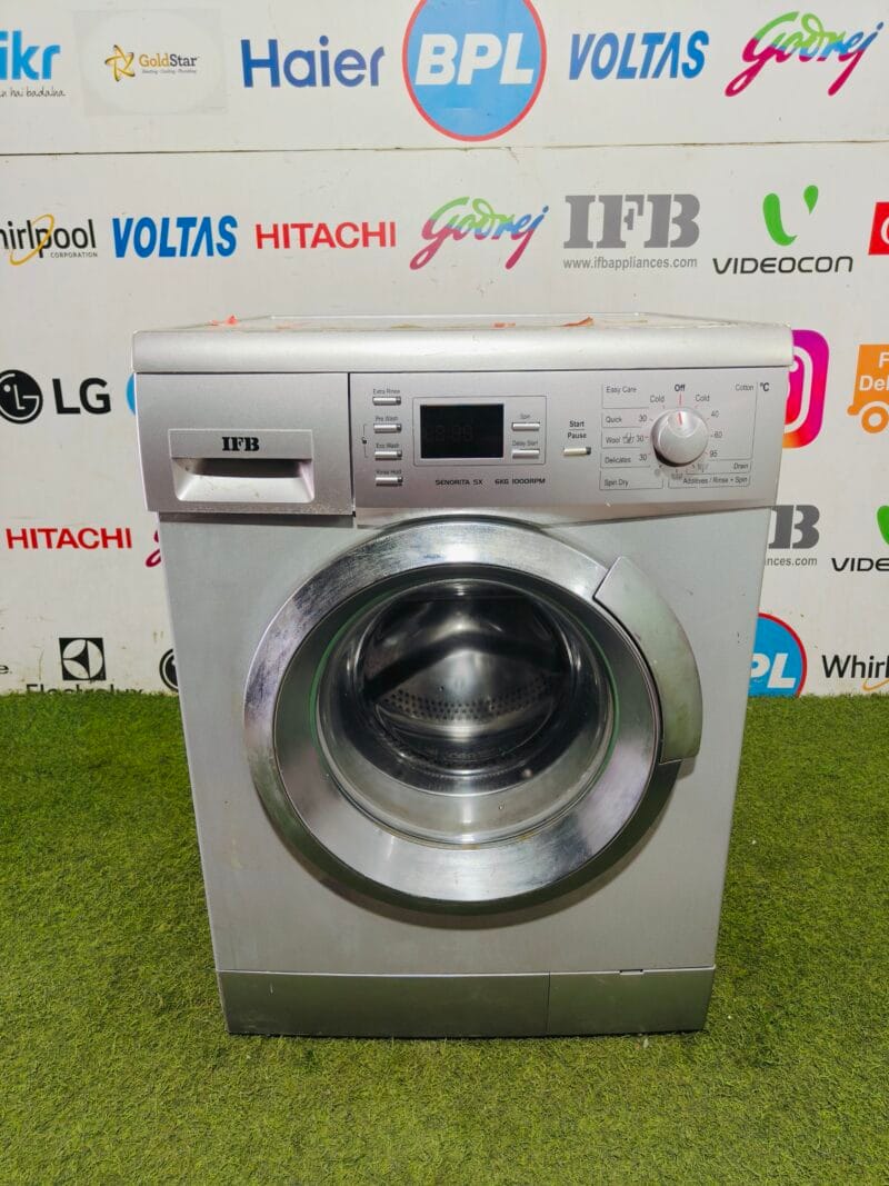 IFB senorita sx 6 kg 1000 RPM with digital time display silver in colour fully automatic front load washing machine