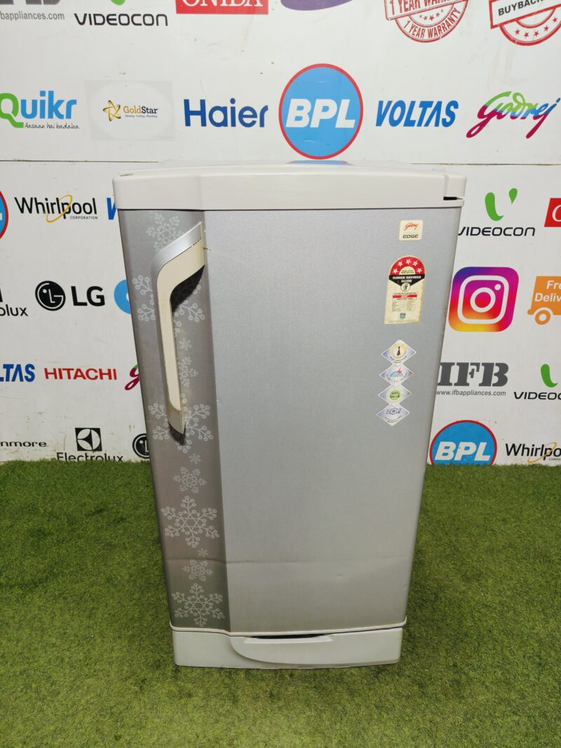Godrej edge five star energy rating inbuilt stabilizer with base stand and onion tray 190 ltr single door refrigerator