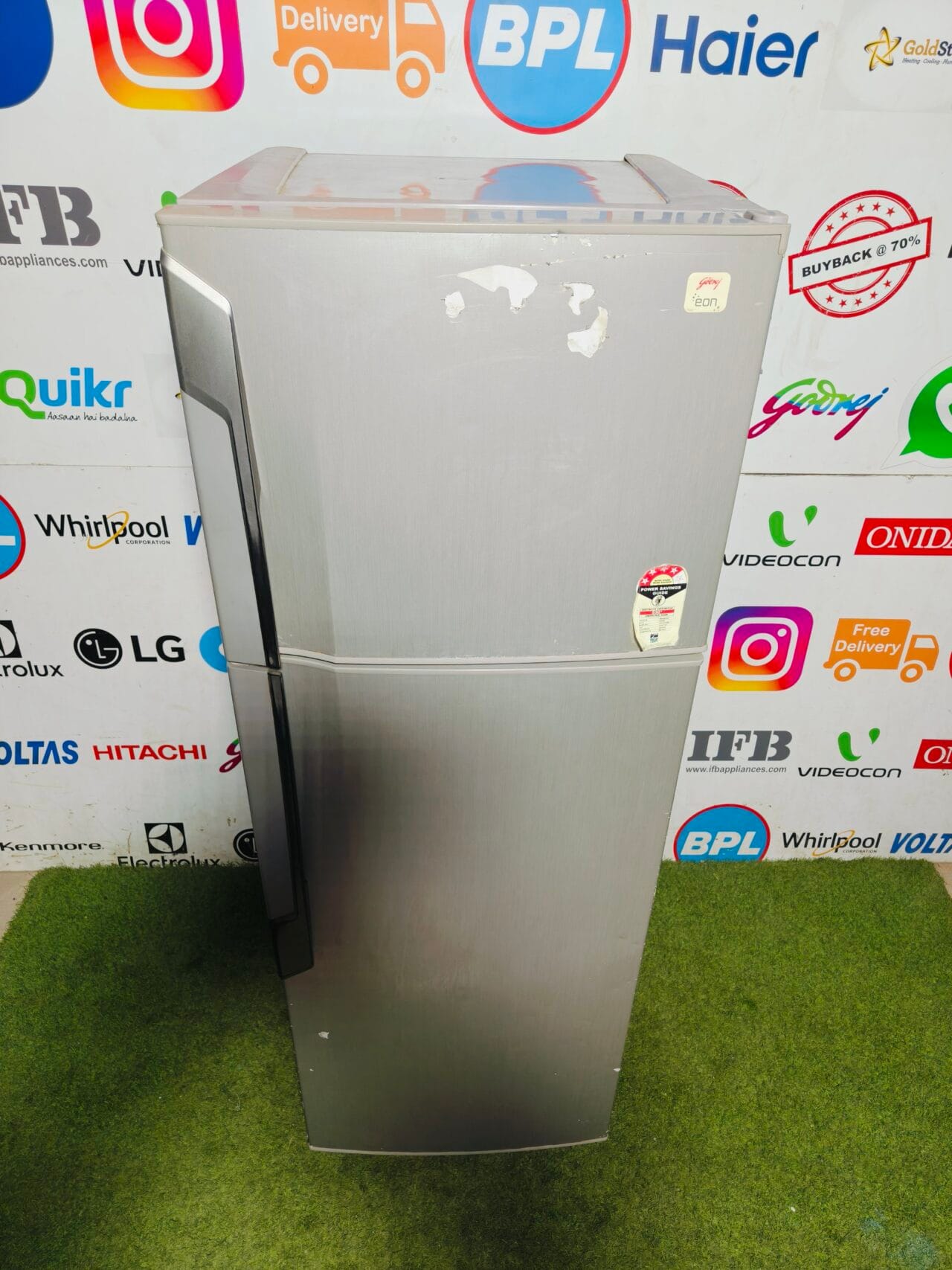 godrej eon 4 star energy rating inbuilt stabiliser silver in colour 350 ltr double door refrigerator - Image 2