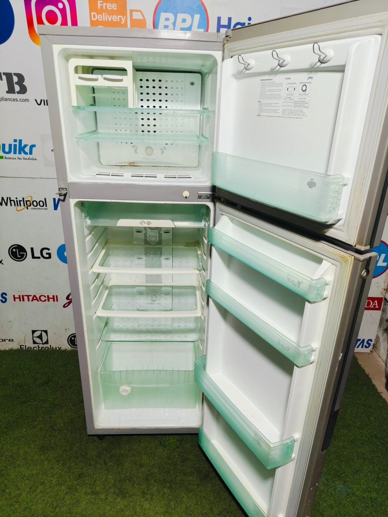 godrej eon 4 star energy rating inbuilt stabiliser silver in colour 350 ltr double door refrigerator - Image 3