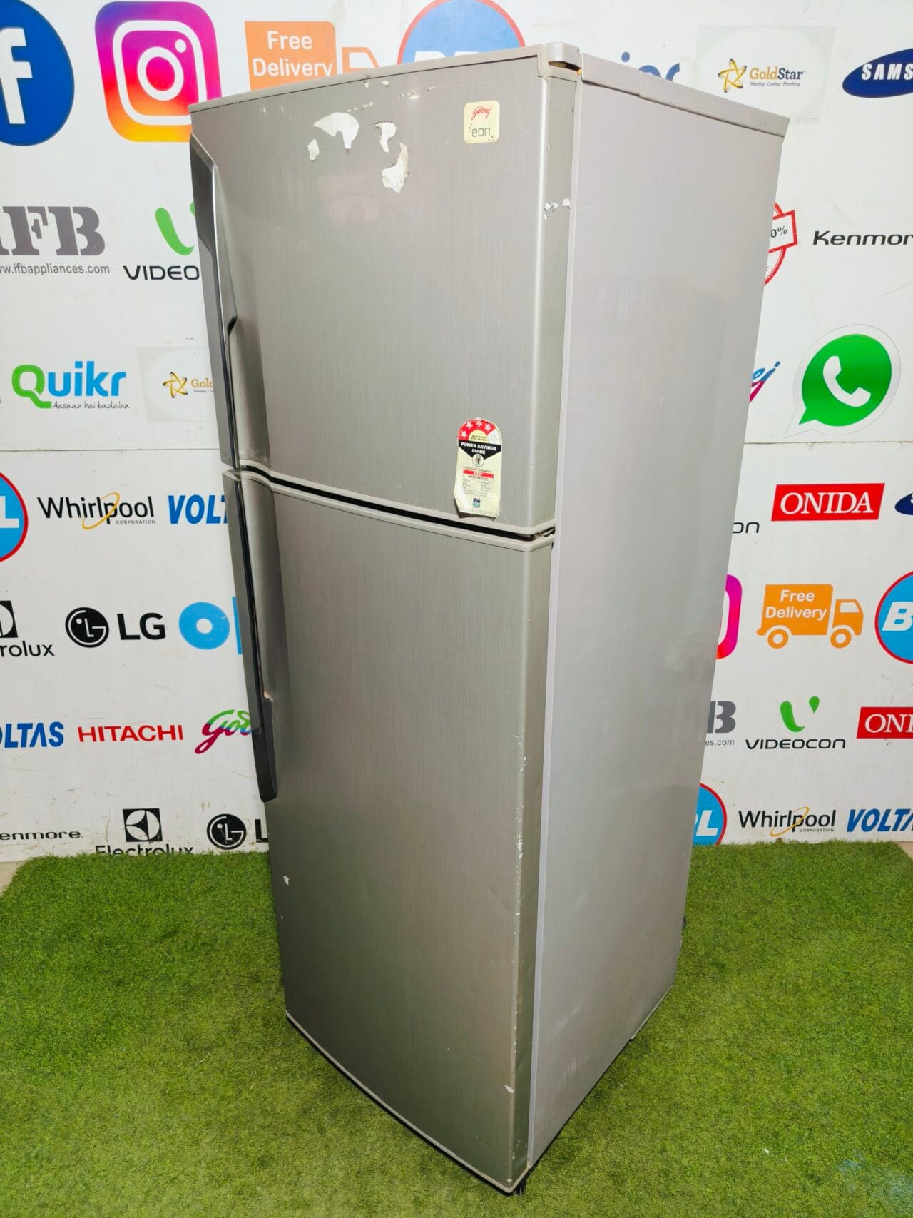 godrej eon 4 star energy rating inbuilt stabiliser silver in colour 350 ltr double door refrigerator - Image 4