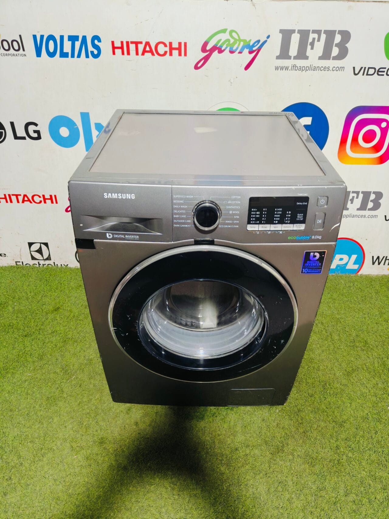 Samsung digital inverter eco bubble technology 8 kg grey in colour gently used fully automatic front load washing machine - Image 2