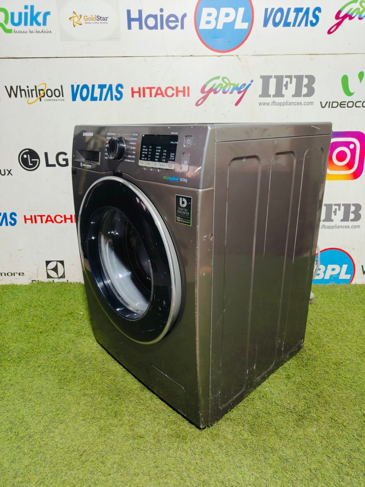 Samsung digital inverter eco bubble technology 8 kg grey in colour gently used fully automatic front load washing machine - Image 5