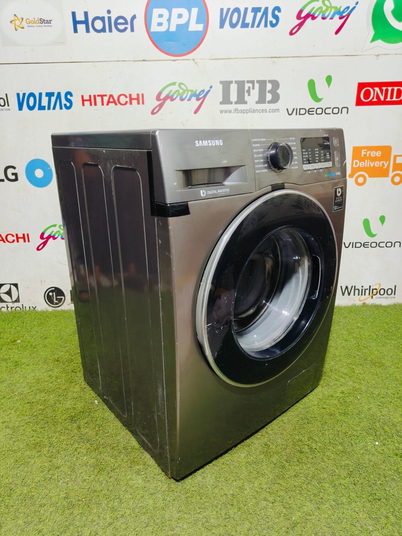 Samsung digital inverter eco bubble technology 8 kg grey in colour gently used fully automatic front load washing machine - Image 4