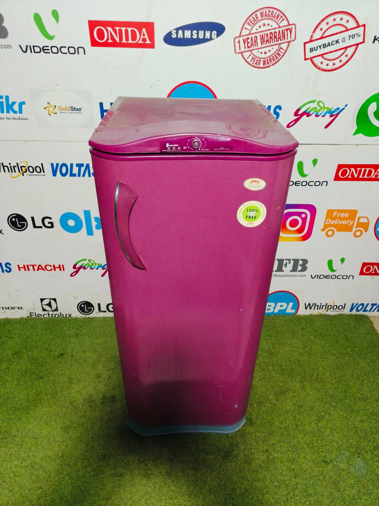 godrej cold gold infinity purple in colour 220 ltr used single door refrigerator - Image 2