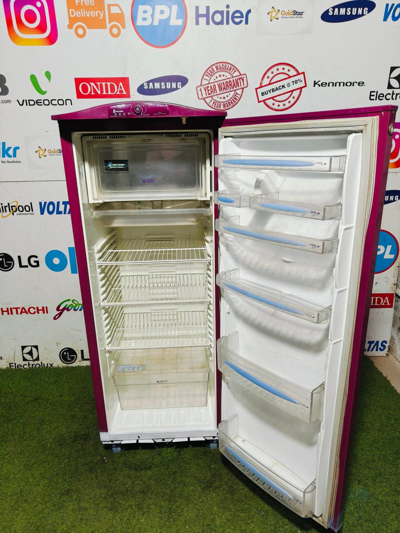 godrej cold gold infinity purple in colour 220 ltr used single door refrigerator - Image 3