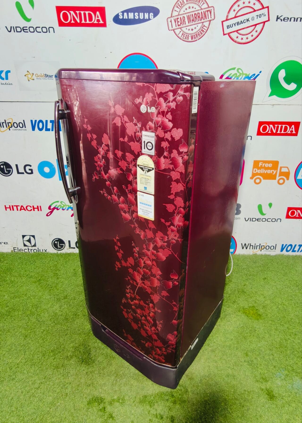 LG 5 star energy rating inbuilt stabiliser 200 ltr with base stand and onion tray Gently used flower model single door refrigerator - Image 6