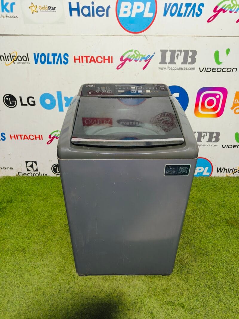 whirlpool 6th sense stain wash ultra 6.5 kg grey in colour fully automatic gently used top load washing machine