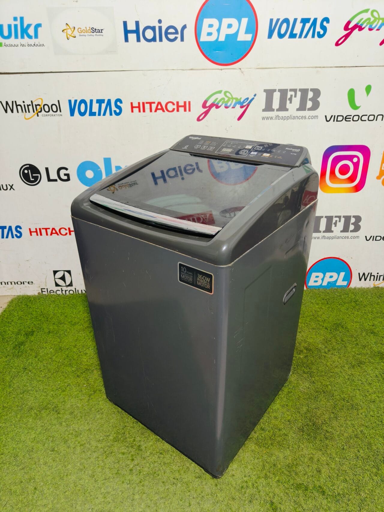 whirlpool 6th sense stain wash ultra 6.5 kg grey in colour fully automatic gently used top load washing machine - Image 5