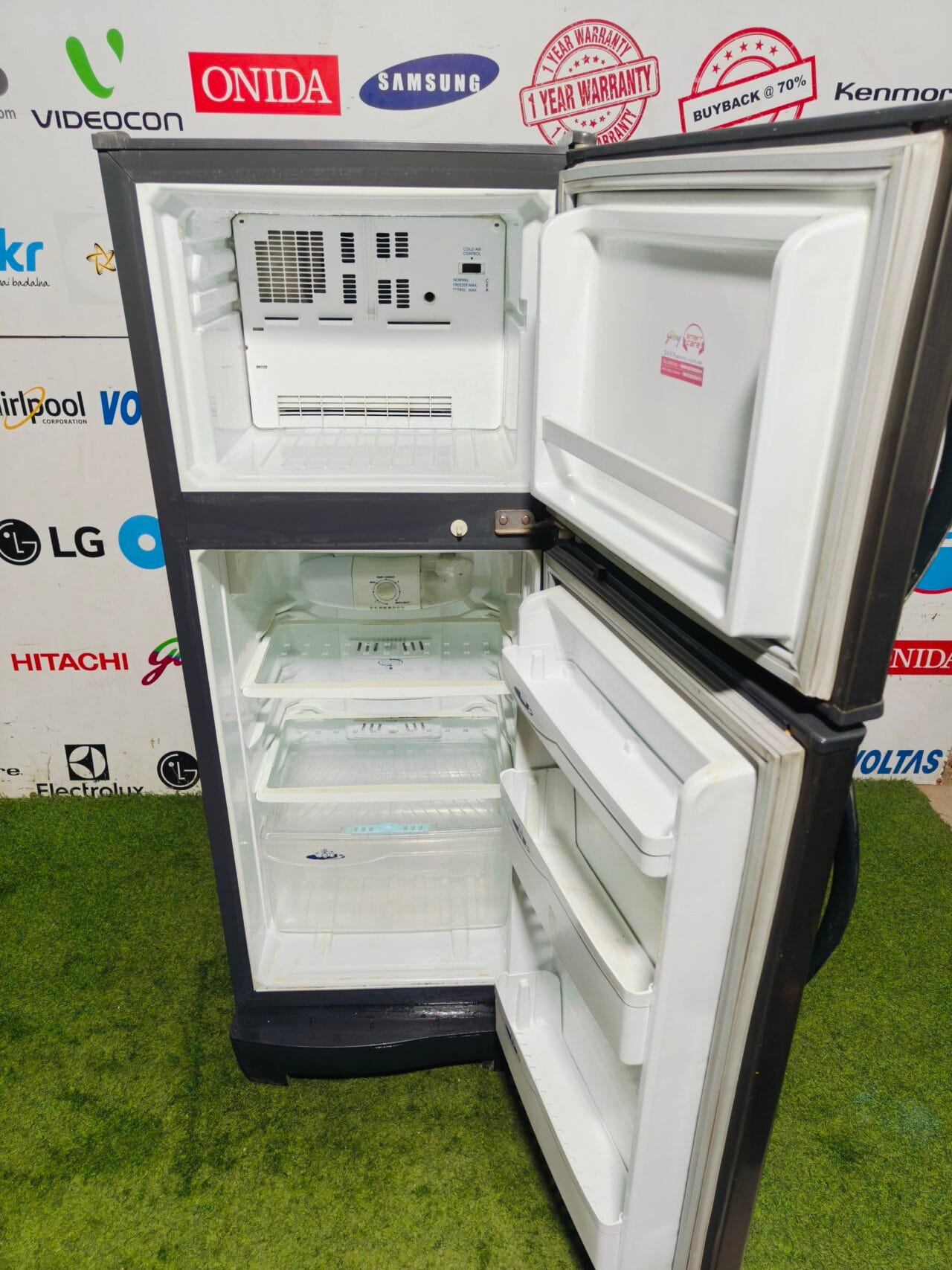 godrej pentacool grey in colour inbuilt stabilizer 240 lte used double door refrigerator - Image 3