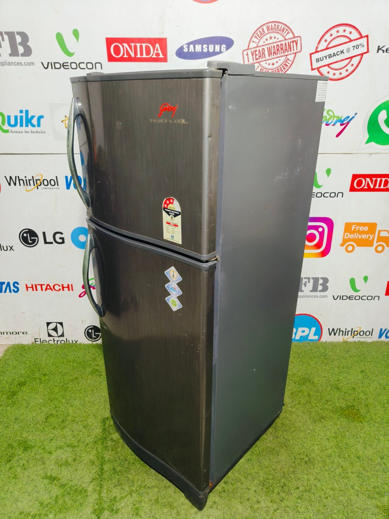 godrej pentacool grey in colour inbuilt stabilizer 240 lte used double door refrigerator - Image 4