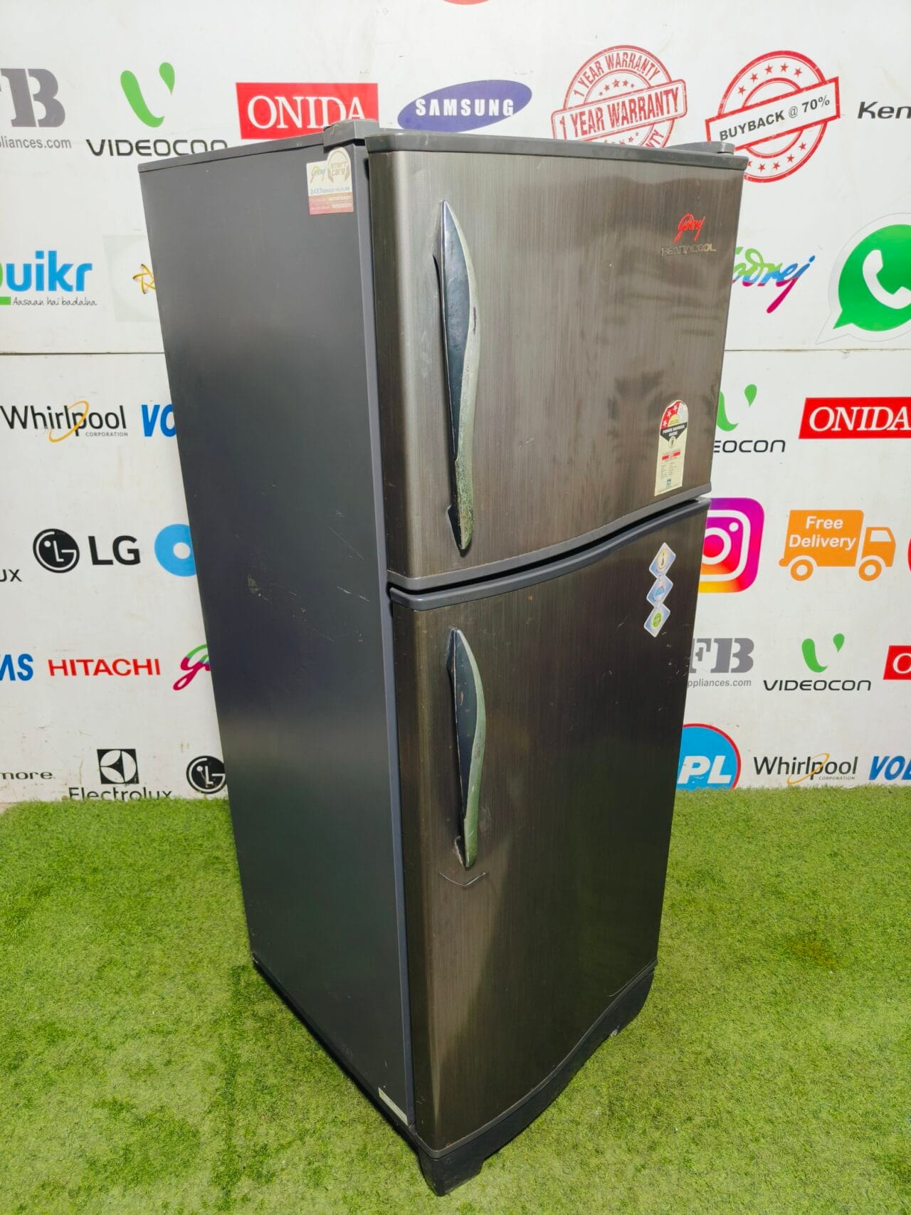 godrej pentacool grey in colour inbuilt stabilizer 240 lte used double door refrigerator - Image 5