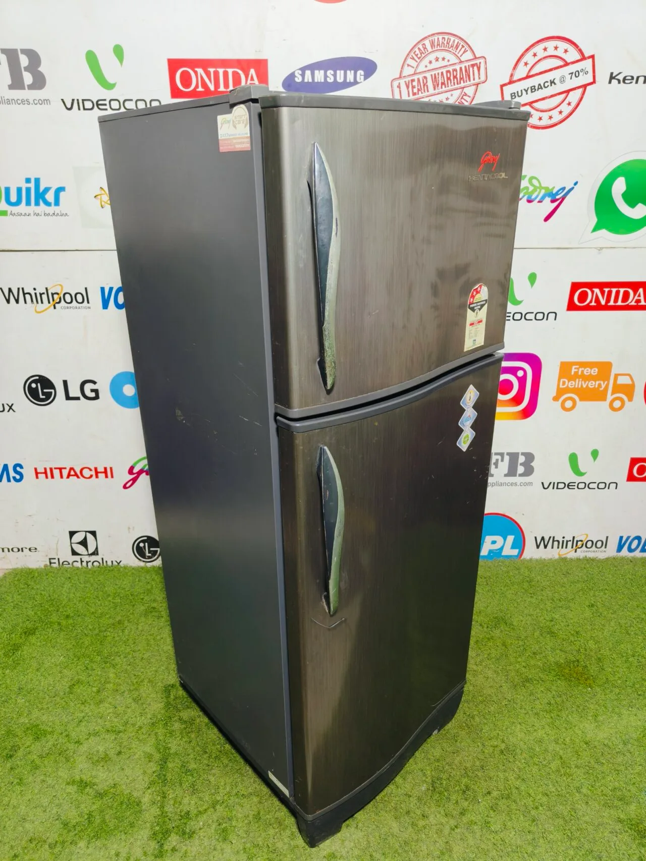 godrej pentacool grey in colour inbuilt stabilizer 240 lte used double door refrigerator - Image 5