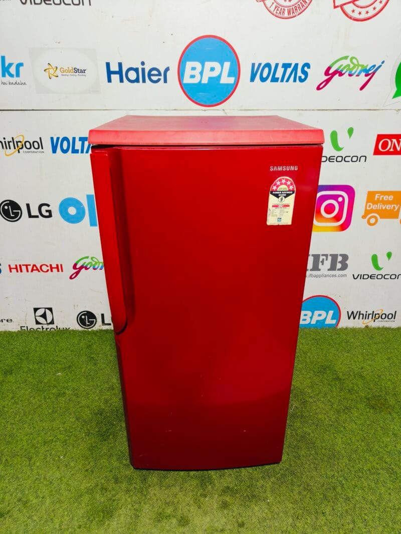 Samsung 5 star energy rating inbuilt stabiliser bright red in colour 190 ltr single door refrigerator