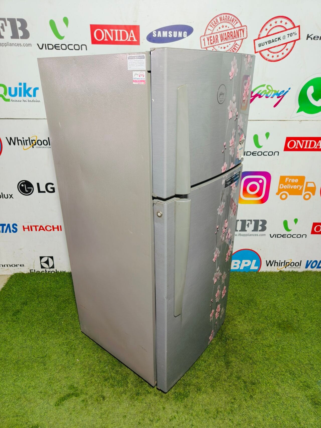 Godrej Eon pink flower model 240 l inbuilt stabilizer used double door refrigerator - Image 5