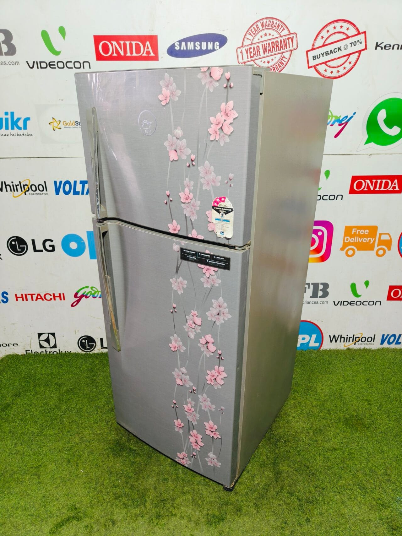 Godrej Eon pink flower model 240 l inbuilt stabilizer used double door refrigerator - Image 4