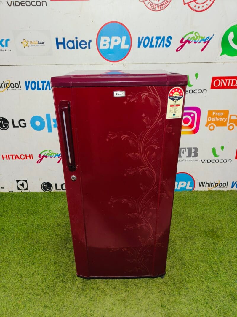 haier 5 star energy rating inbuilt stabiliser red flower model 190 ltr single door refrigerator